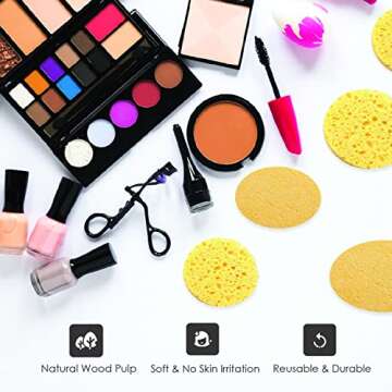 Eco-Friendly 60-Count Compressed Facial Sponges for Cleansing