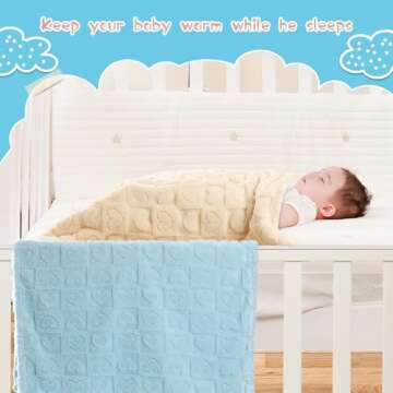 Yagle Mate 4 Pcs Baby Blankets for Boys Soft Toddler Small Blanket for Daycare, Fleece Kid Mini Blanket for Crib Baby Shower, 30 X 40, Blue Green White Grey