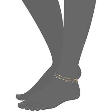 Lucky Brand Jewelry Star Pave Anklet, Gold