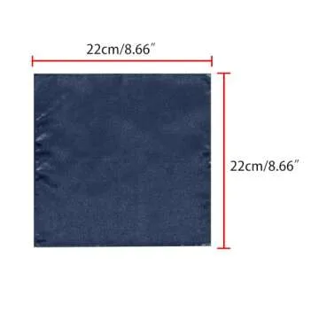 Allegra K Men's Pocket Squares Handkerchiefs Solid Color for Wedding Party One Size Navy blue