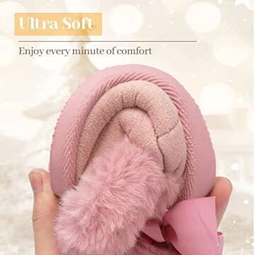 FANTURE Toddler Snow Boots for Girls Boys Winter Warm Fur Lined Kids Non Slip Outdoor Shoes (Toddler/Little Kid) U421ELTX04-Pink-23