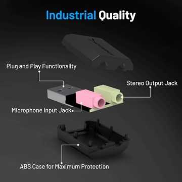 SABRENT USB Stereo Sound Adapter for Windows and Mac