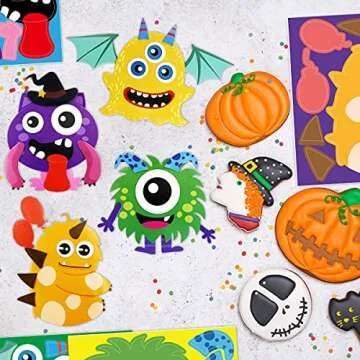 Halloween Crafts for Kids Foam Magnet Monster Sticker for Refrigerator 12 Pack