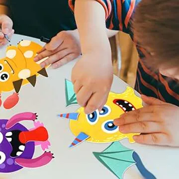 Halloween Crafts for Kids Foam Magnet Monster Sticker for Refrigerator 12 Pack