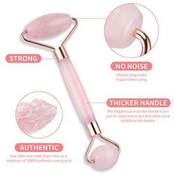 Suibobo Pink Rose Quartz Facial Roller for Radiant Skin