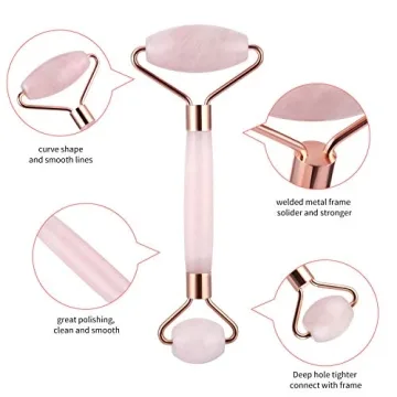 Suibobo Pink Rose Quartz Facial Roller for Radiant Skin