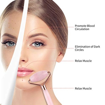 Suibobo Pink Rose Quartz Facial Roller for Radiant Skin