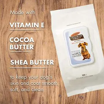 Palmer's for Pets Coconut Oil Gentle Refreshing Wipes for Puppies, 100 Ct - 3 Pack | Palmers Coconut Oil Puppy Wipes - Gentle Pet Grooming Wipes for Dogs with Coconut Oil