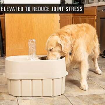 Store-N-Feed Adjustable Raised Dog Bowl, Feeder & Food Storage Containers Large Bowl Stand Adjusts from 8" to 12" (Dog Food Container, Unique Water Dispenser)