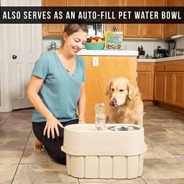 Store-N-Feed Adjustable Raised Dog Bowl, Feeder & Food Storage Containers Large Bowl Stand Adjusts from 8" to 12" (Dog Food Container, Unique Water Dispenser)