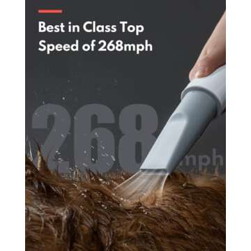 HomeRunPet Dog Dryer for Grooming, Ultra Quiet Dog Blow Dryer High-Velocity Dog Hair Dryer with 99 Speed & 3 Temperature Settings, 6.5ft Long Hose & LED Display, Perfect for Small, Large Dogs