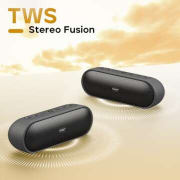 Tribit Portable Bluetooth Speaker XSound Plus 2, Wireless Speaker 30W with XBass, IPX7 Waterproof, 24-Hour Playtime, Stereo Sound, Built-in Mic, Bluetooth 5.3 Speaker for Party, Car, Travel