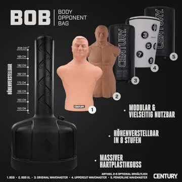 Century BOB Body Bag with Base Unit | Freestanding Training Dummy Opponent Bag | Mannequin Bag, Martial Artists, Fitness Pros, Athletes Training | Training for Tactical & Self-Defense