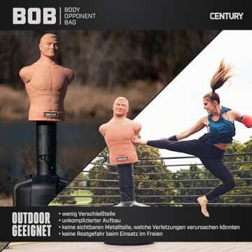 Century BOB Body Bag with Base Unit | Freestanding Training Dummy Opponent Bag | Mannequin Bag, Martial Artists, Fitness Pros, Athletes Training | Training for Tactical & Self-Defense