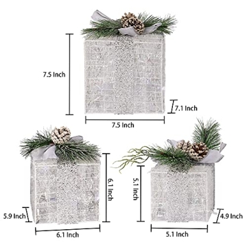 Hourleey Christmas Lighted Gift Boxes - Set of 3 Decoration