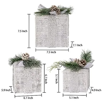 Hourleey Christmas Lighted Gift Boxes - Set of 3 Decoration