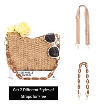 Herald Woven Straw Crossbody Bag with Removable Straps