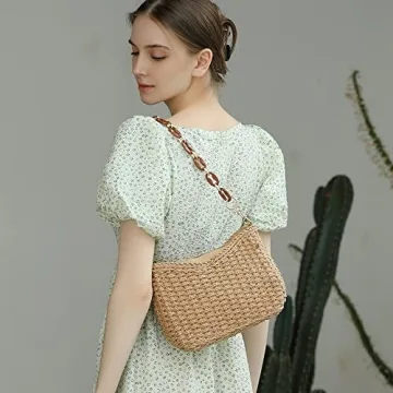Herald Woven Straw Crossbody Bag with Removable Straps