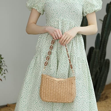 Herald Woven Straw Crossbody Bag with Removable Straps