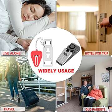 MBBEST Portable Door Lock & Door Stop Alarm,Dual Protection Security Door Kit,Door ​Security Devices Pocket Door Stopper Self Defensey Tools for Travel Home Apartment House(2 Pack)