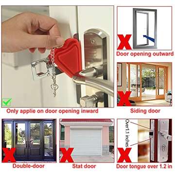 MBBEST Portable Door Lock & Door Stop Alarm,Dual Protection Security Door Kit,Door ​Security Devices Pocket Door Stopper Self Defensey Tools for Travel Home Apartment House(2 Pack)