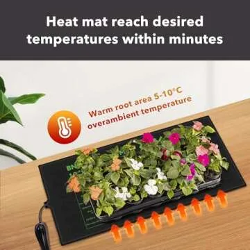 BN-LINK Seedling Heat Mat 10" x 20.75" Warm Hydroponic Heating Pad Waterproof for Seed Starting Greenhouse and Germination