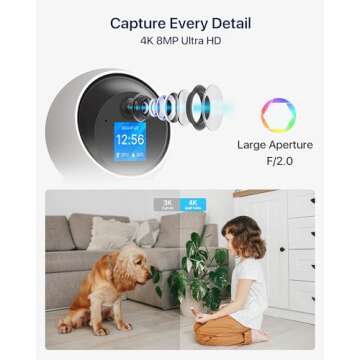 ZOSI 4K Pan/Tilt Smart Security Camera Indoor, Plug in 2.4/5GHz WiFi Camera, 2 Way Video, Motion Tra...