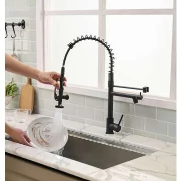 Fapully Black Kitchen Faucet - Durable Pull Down Design