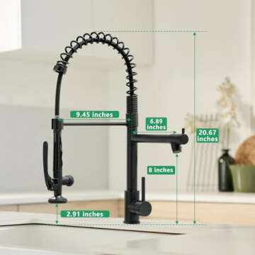 Fapully Black Kitchen Faucet - Durable Pull Down Design