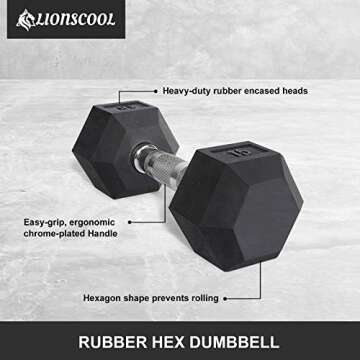 LIONSCOOL Hex Dumbbell (5LB Pair)