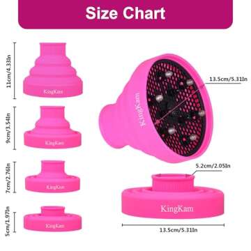 Collapsible Silicone Hair Dryer Diffuser - Travel and Easy Storage - Fit Most Hair Dryers with Nozzle Diameter D-1.575Inch to 1.968 Inch (4-5cm) - Pink