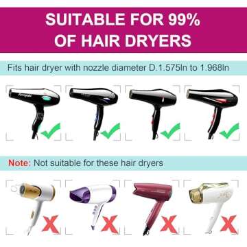 Collapsible Silicone Hair Dryer Diffuser - Travel and Easy Storage - Fit Most Hair Dryers with Nozzle Diameter D-1.575Inch to 1.968 Inch (4-5cm) - Pink