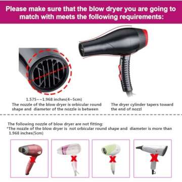 Collapsible Silicone Hair Dryer Diffuser - Travel and Easy Storage - Fit Most Hair Dryers with Nozzle Diameter D-1.575Inch to 1.968 Inch (4-5cm) - Pink