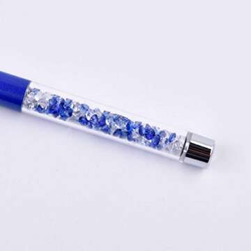 Ycyan 2Pcs Kolinsky Acrylic Nail Brush Set Rainbow Handle 3D Nail Art Brushes Size 2 & 4 (Blue-10)