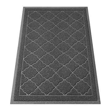 HOMEIDEAS Durable Indoor Outdoor Door Mat, 23x35 Waterproof Doormat, Trap Dirt & Dust, Easy Clean, f...