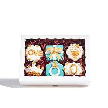 JCXGRVC 24PCS 10 x 7 x 2.5 inches Elegant White Cookie Boxes, Strawberry Boxes with Clear Window,Paper Gift Box