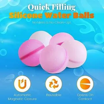 Eco-Friendly Pink Water Balloons for Kids - Pack of 5