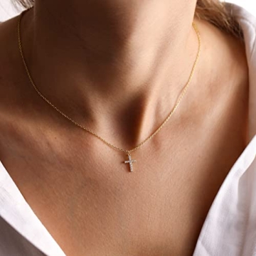 Moodear Dainty Cross Necklace for Everyday Elegance