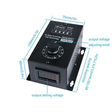 L&Z 6-90V DC Motor Speed Controller 15A PWM Module