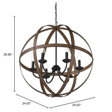 Westinghouse 6333600 Stella Mira Six-Light Indoor Chandelier, Barnwood and Oil Rubbed Bronze Finish