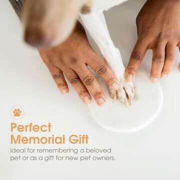 Pearhead Pet Paw Print Photo Frame With Clay Imprint Kit - Wooden Pet Paw Print Frame, DIY Memorial Keepsake for Cats and Dogs, No Mess Clay for Perfect Pawprints, Ideal Home Decor and Gift, Black