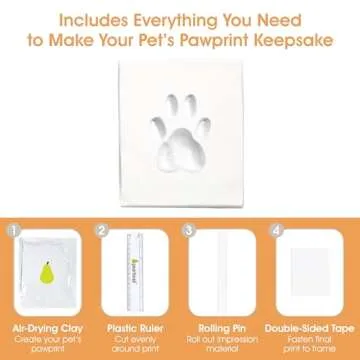 Paw Print Photo Frame with Clay Imprint Kit - Memorial Keepsake
