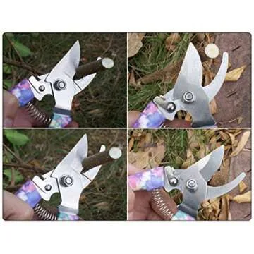 Anti-Rust Garden Tool Set with Carrying Case, 5 Piece Stainless Steel Gardening Kit with Floral Pattern Grass Flower Branch Trimmer Garden Hand Tool Sprayer Farmer Box Gardening Tool for Adults Kids