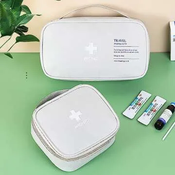 PHEZEN Portable First Aid Bags - Lightweight Oxford Medicine Storage for Travel and Camping