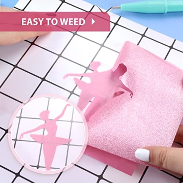 HTVRONT Pink Glitter Heat Transfer Vinyl 10" x 10ft