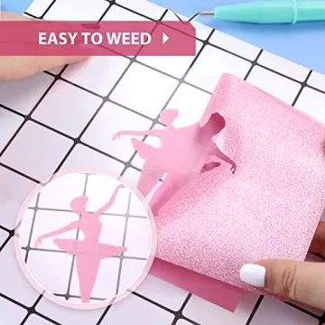 HTVRONT Pink Glitter Heat Transfer Vinyl 10" x 10ft