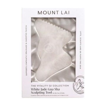 Mount Lai - The Vitality Qi White Jade Gua Sha Sculpting Tool | Face Sculpting Tool for Skin Care | Guasha Tool for Face and Body | Facial Massage Tools to Relieve Muscle Tension and Reduce Puffiness