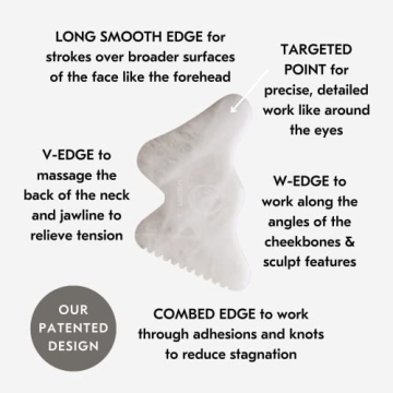 Mount Lai - The Vitality Qi White Jade Gua Sha Sculpting Tool | Face Sculpting Tool for Skin Care | Guasha Tool for Face and Body | Facial Massage Tools to Relieve Muscle Tension and Reduce Puffiness