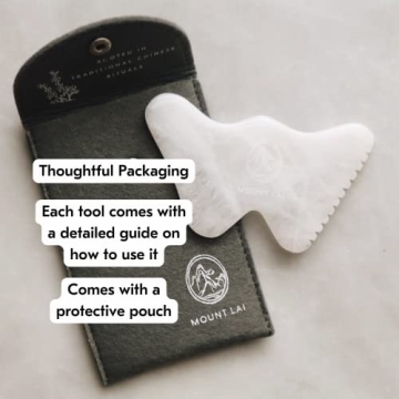 Mount Lai - The Vitality Qi White Jade Gua Sha Sculpting Tool | Face Sculpting Tool for Skin Care | Guasha Tool for Face and Body | Facial Massage Tools to Relieve Muscle Tension and Reduce Puffiness
