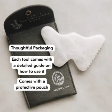 Mount Lai - The Vitality Qi White Jade Gua Sha Sculpting Tool | Face Sculpting Tool for Skin Care | Guasha Tool for Face and Body | Facial Massage Tools to Relieve Muscle Tension and Reduce Puffiness